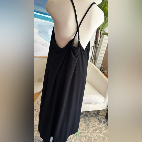 EILEEN FISHER Cross-Back Black Dress, Sz XL - Picture 2 of 6